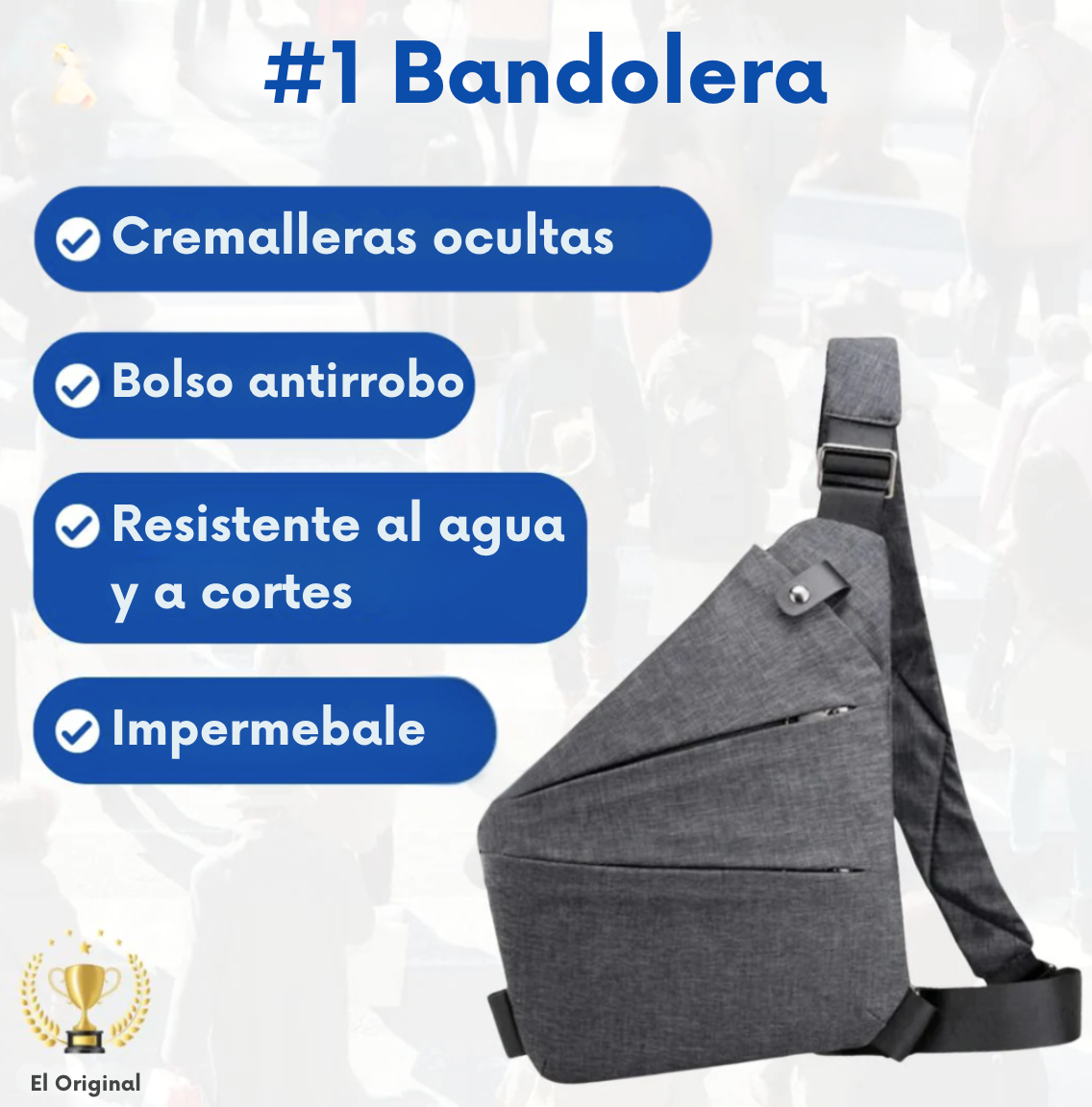 Bolso bandolera antirrobo